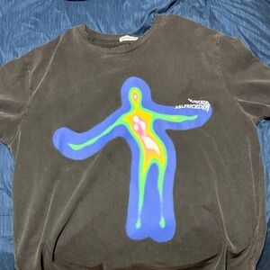 Black T-Shirt with Colorful Abstract Design